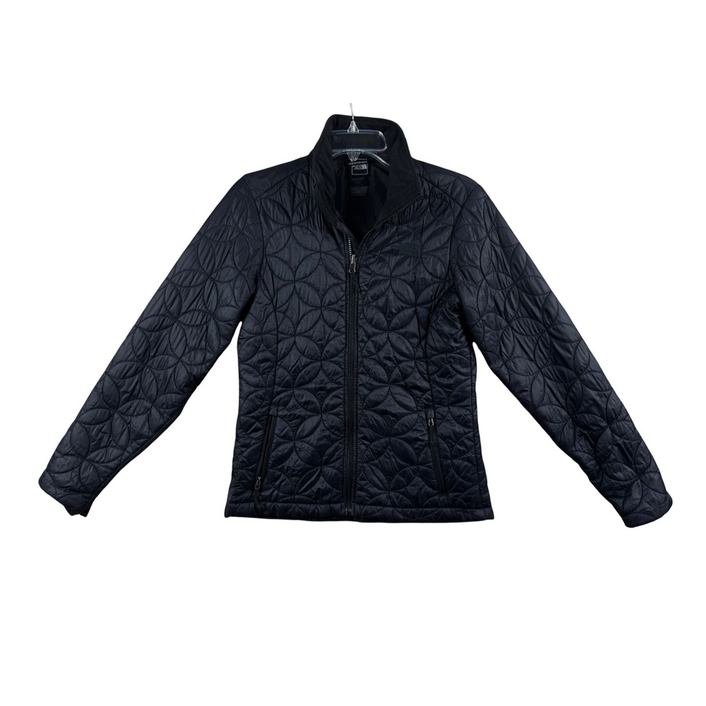 The North Face Womens Black Circular Quilted Full Zip Puffer Jacket Small S/P